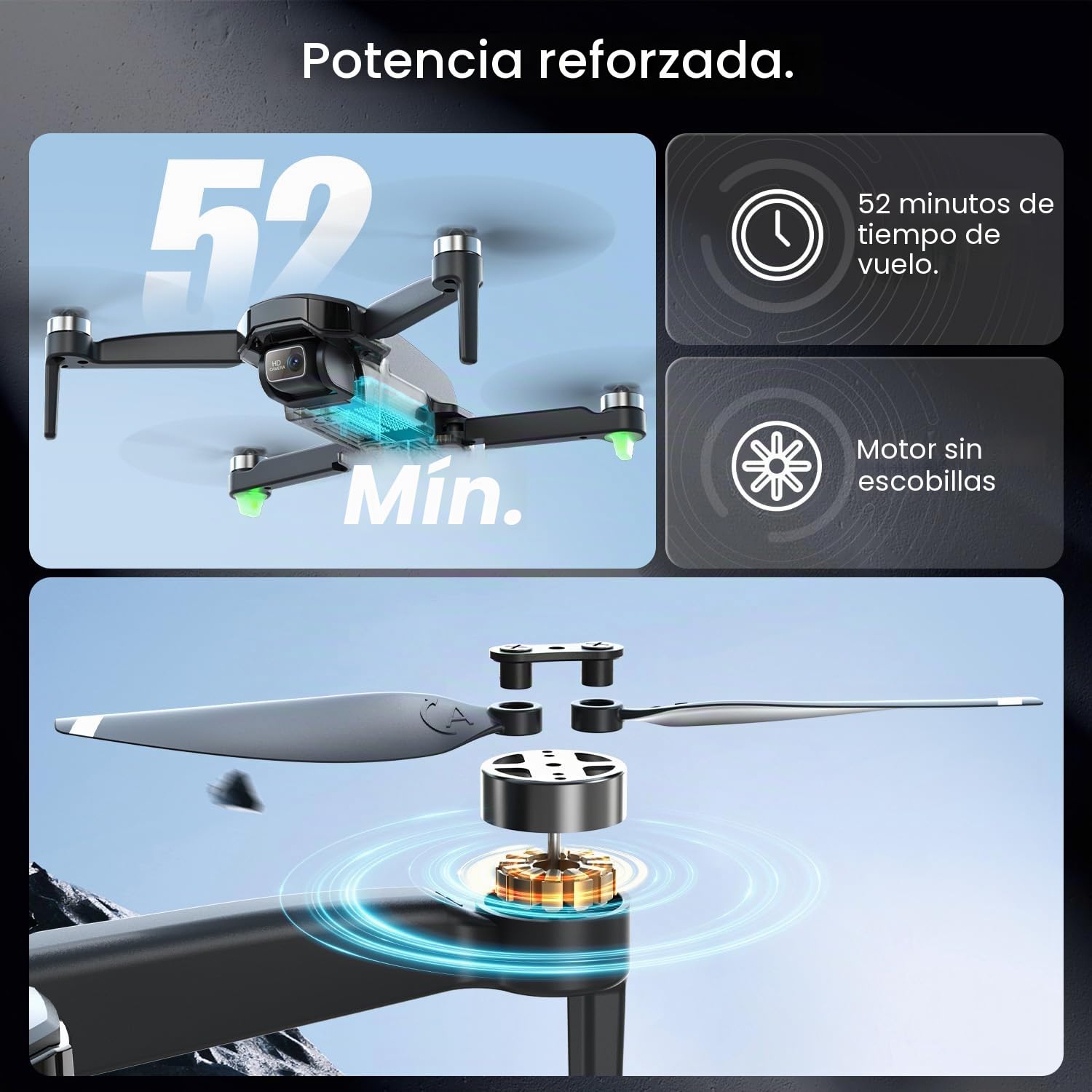 Holy Stone Drone GPS Con Cámara 4K Para Principiantes, HS460 Dron Plegable Con 52 Min De Autonomía, Motor Sin Escobillas, Follow Me, Regreso Automático, Transmisión FPV 5G, Menos De 249 g