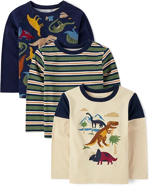 The Children's Place Baby Boys' and Toddler Long Sleeve Everday Casual Knit Shirt