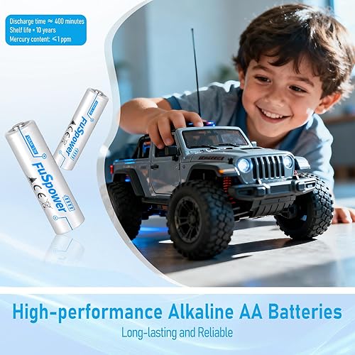 Miniatura 4 de Paquete de 100 pilas AA alcalinas doble A de 1.5 V LR6 de larga duración a prueba de fugas AA para el hogar y la oficina, 10 años de vida útil,