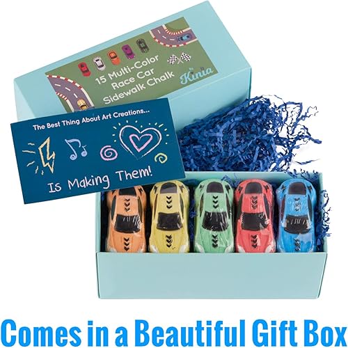 Miniatura 6 de KINIA 15 tizas jumbo para acera de autos de carreras, paquete de bolsas de regalos para fiestas, cumpleaños, Pascua, Navidad y más, envueltas