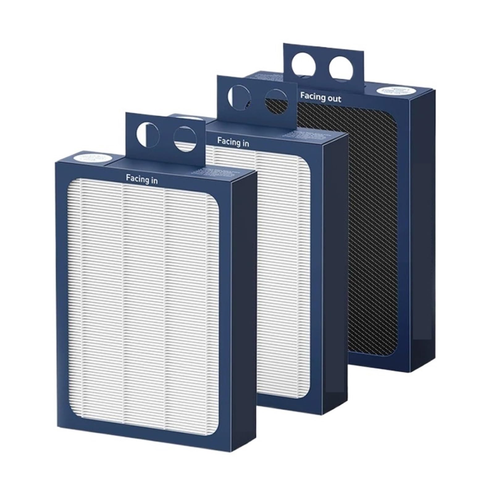 EEZII Replacement Filter, Compatible For Blueair, Classic 500 600 550E - Compatible with RFiXX Models - Silent Technology(Three Filter Cartridge)