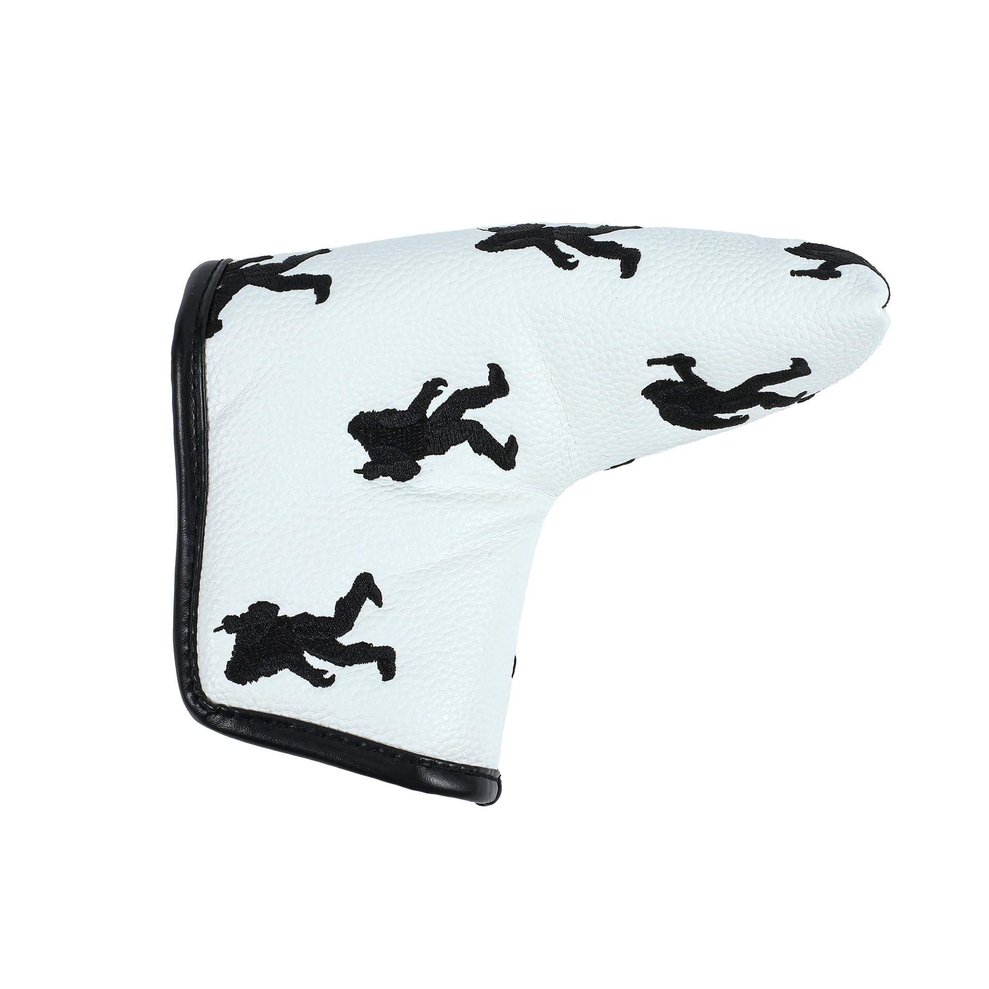 Golf Club Headcover, Premium Leather Embroidery Mallet Putter Cover Blade Head Covers, Stylish Golf Accessories, Great Golf Gifts for Men and Women