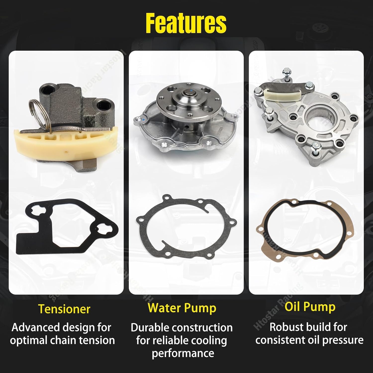 Engine Timing Chain Kit Compatible with Buick Cadillac Chevrolet GMC Pontiac Saab Saturn Suzuki Acadia Traverse Enclave Caprice Equinox 2.8 3.0 3.6 2007-2022 w/Oil Water Pump w/o VVT - Image 4
