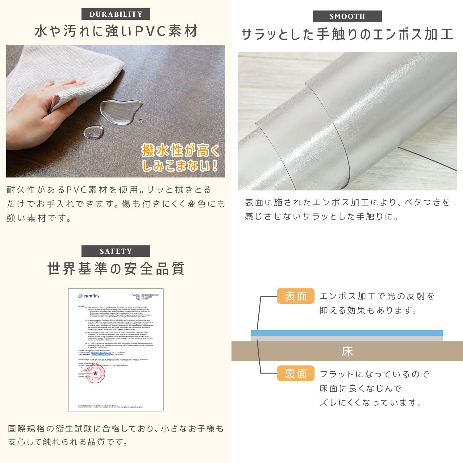 Amazon.co.jp: WEIMALL キッチンマット 透明 (半透明) 240×80cm
