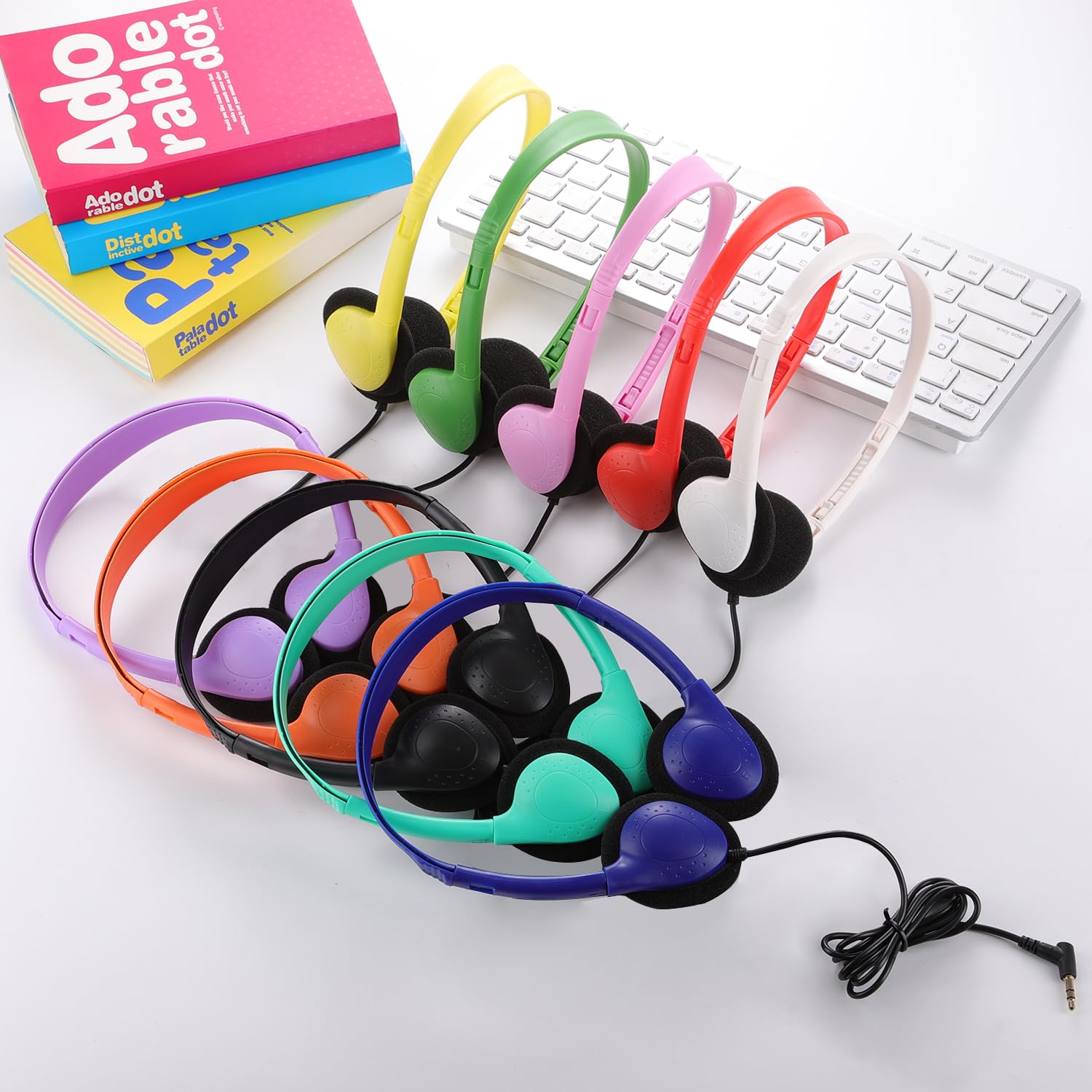 Lot 200 écouteurs CNSZSLZ Jack 3.5mm Pour Classe D'école, Enfants Et Adultes, 5 Couleurs Mélangées