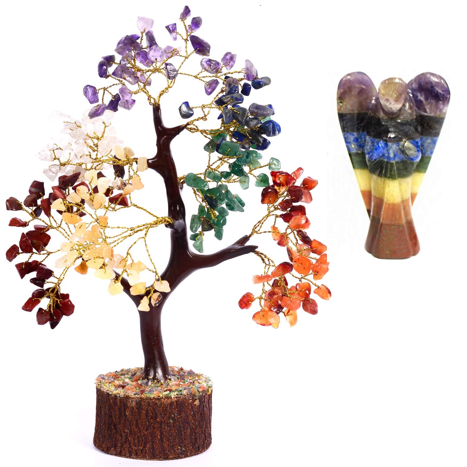 SUBSHAmethyst Stone Money Tree | Tree of Life | Energy Healing Stones | Feng Shui Bonsai | Reiki Crystal Healing | Good Luck | Chakra Tree | Spiritual | Crystal Gifts | Office Home Decor