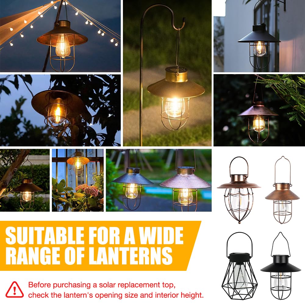 2 sztuki części zamiennych do ogrodowych lamp solarnych, 8 cm solarne żarówki do użytku na zewnątrz, zamienny górny element lamp solarnych z jasną żarówką LED, solarne żarówki do lamp solarnych