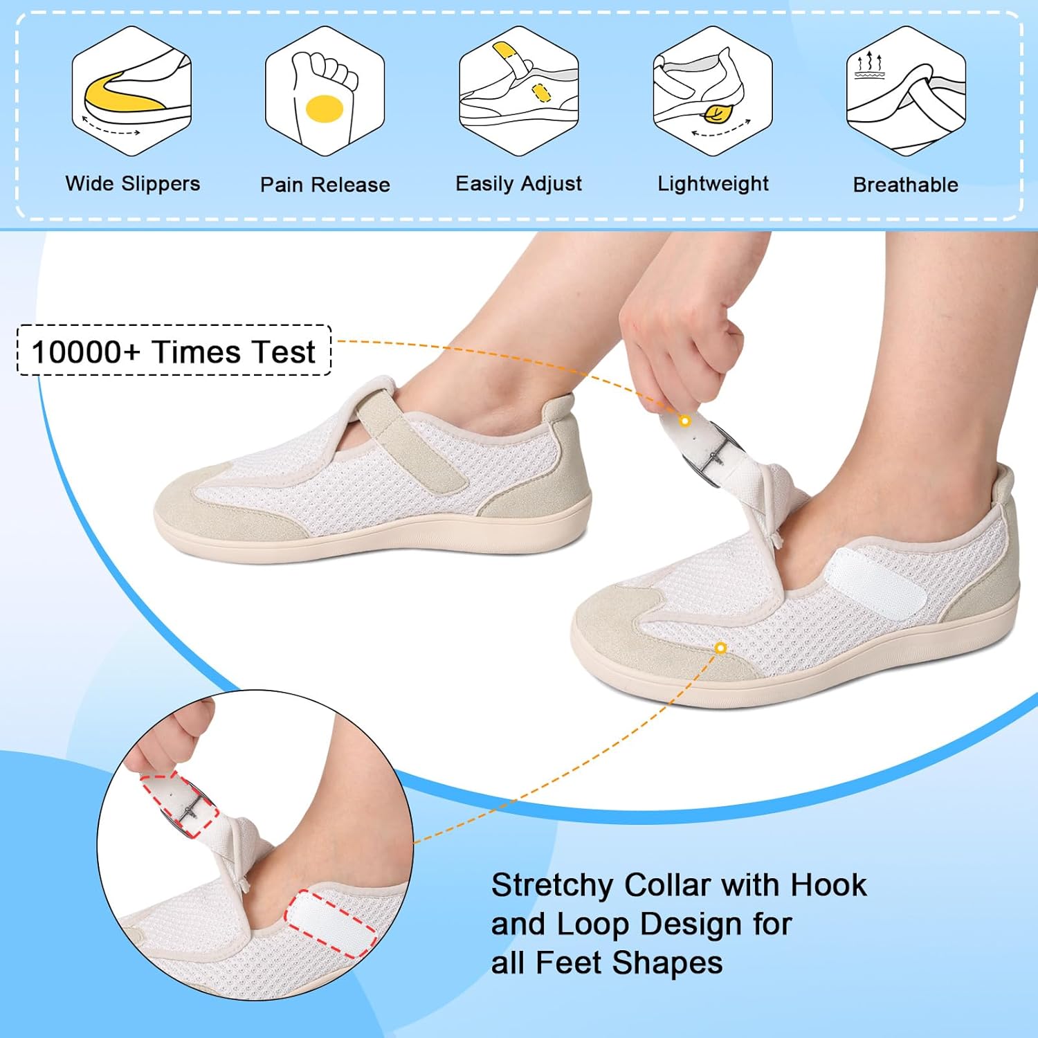 BARERUN Womens Walking Shoes Wide Diabetic Shoes for Women Slip On Barefoot Orthopedic Bunion Neuropathy Arthritis Edema Bunion Sneakers Indoor Outdoor with Zero Drop Rubber Sole - Image 4