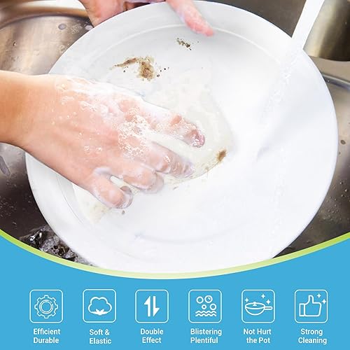 Miniatura 18 de AIDEA Esponjas antiarañazos, 12 unidades, esponja natural para utensilios de cocina antiadherentes, esponjas de cocina, esponja de celulosa