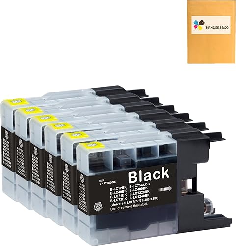 F FINDERS&CO LC75BK LC75 - Cartuchos de tinta negra de repuesto para Brother LC-75 LC71 LC79 XL para impresora Brother MFC-J430W J625DW J435W J835DW