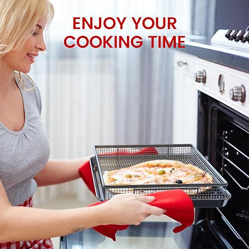 Miniatura 6 de Geesta Cesta para freidora de aire para horno con 50 recetas, 2 bandejas antiadherentes y cestas, accesorios para freidora de aire de acero