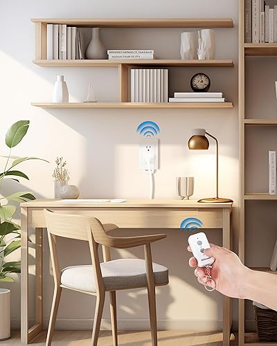 Miniatura 9 de WILAWELS Interruptor de encendido y apagado inalámbrico, rango RF de 100 pies, kit de interruptor de luz remoto programable, diseño compacto,