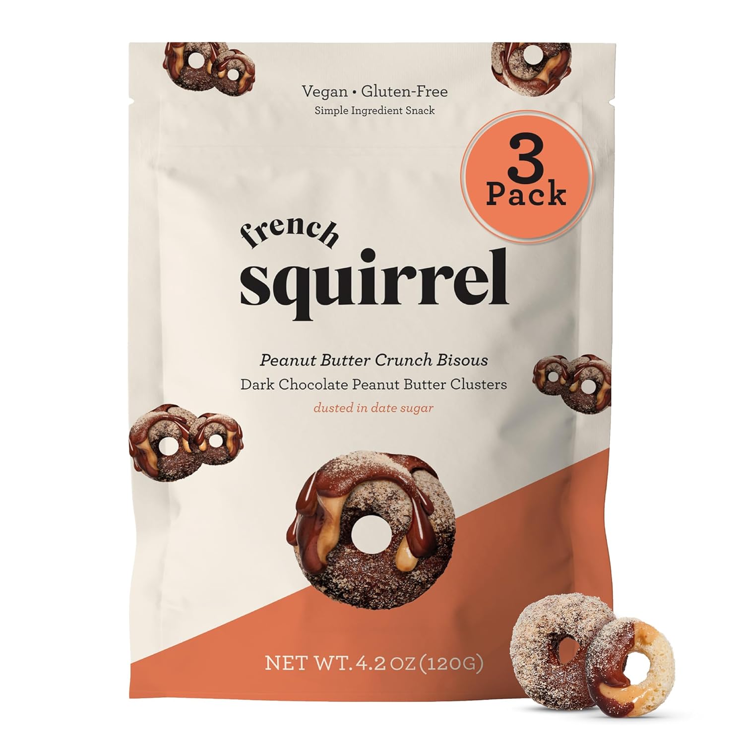 Vegan Granola Clusters Chocolate Peanut Butter – Gluten-Free, Low Sugar Crunchy Snack, Cereal Bites, Pack of 3