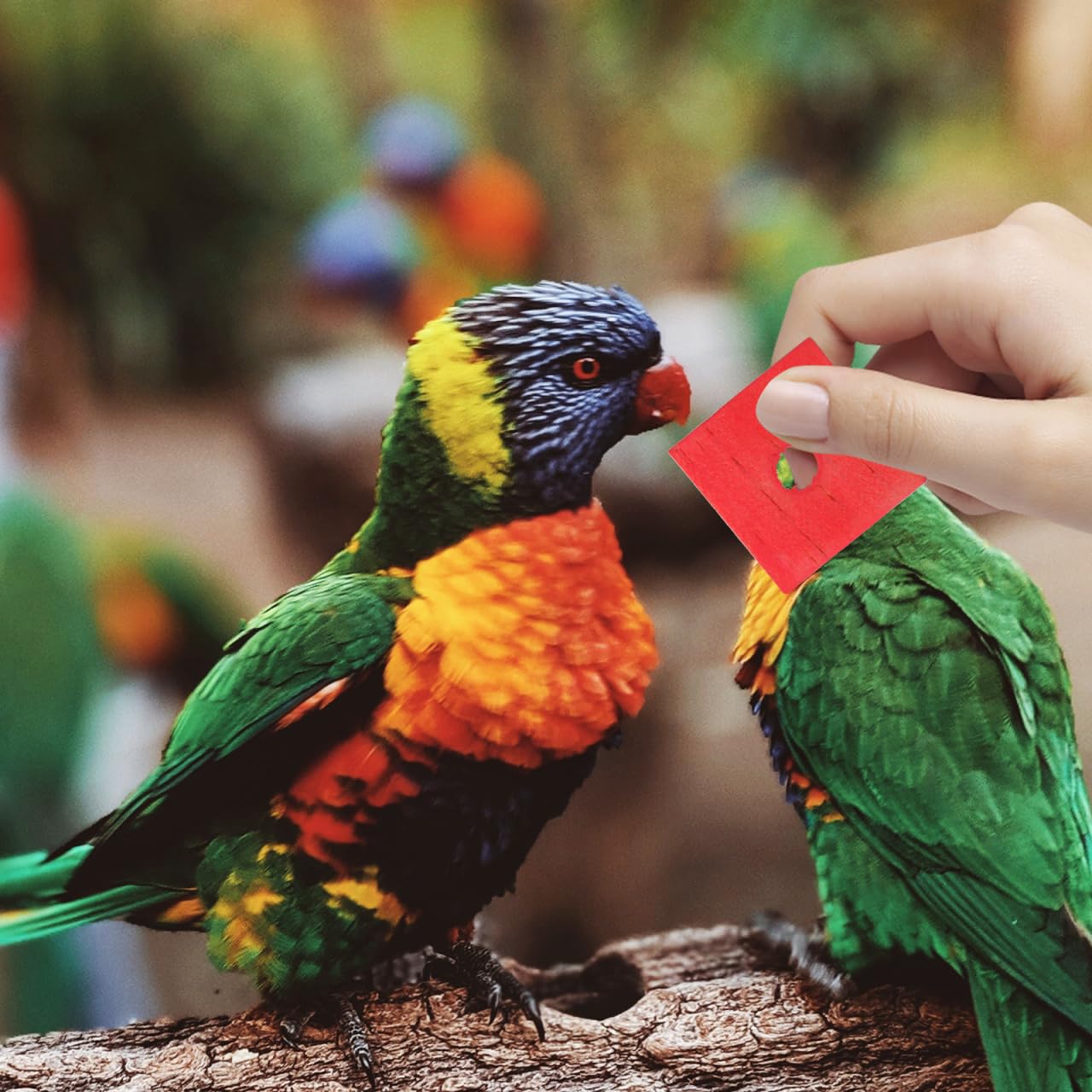 SUPVOX Lot de 100 blocs à mâcher en bois pour oiseaux : jouets pour perroquets, jouets pour perroquets à faire soi-même pour déchiquetage de grands oiseaux (couleurs mélangées)