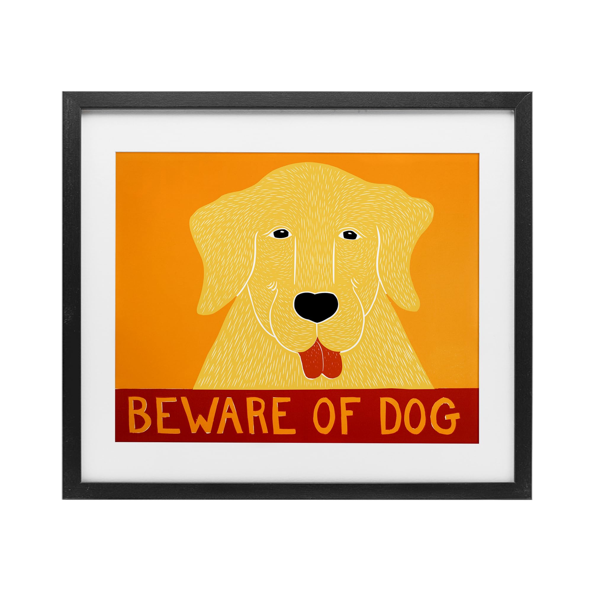 Cadre Beware Of Dog de collection sous verre Stupell Industries édition Huneck