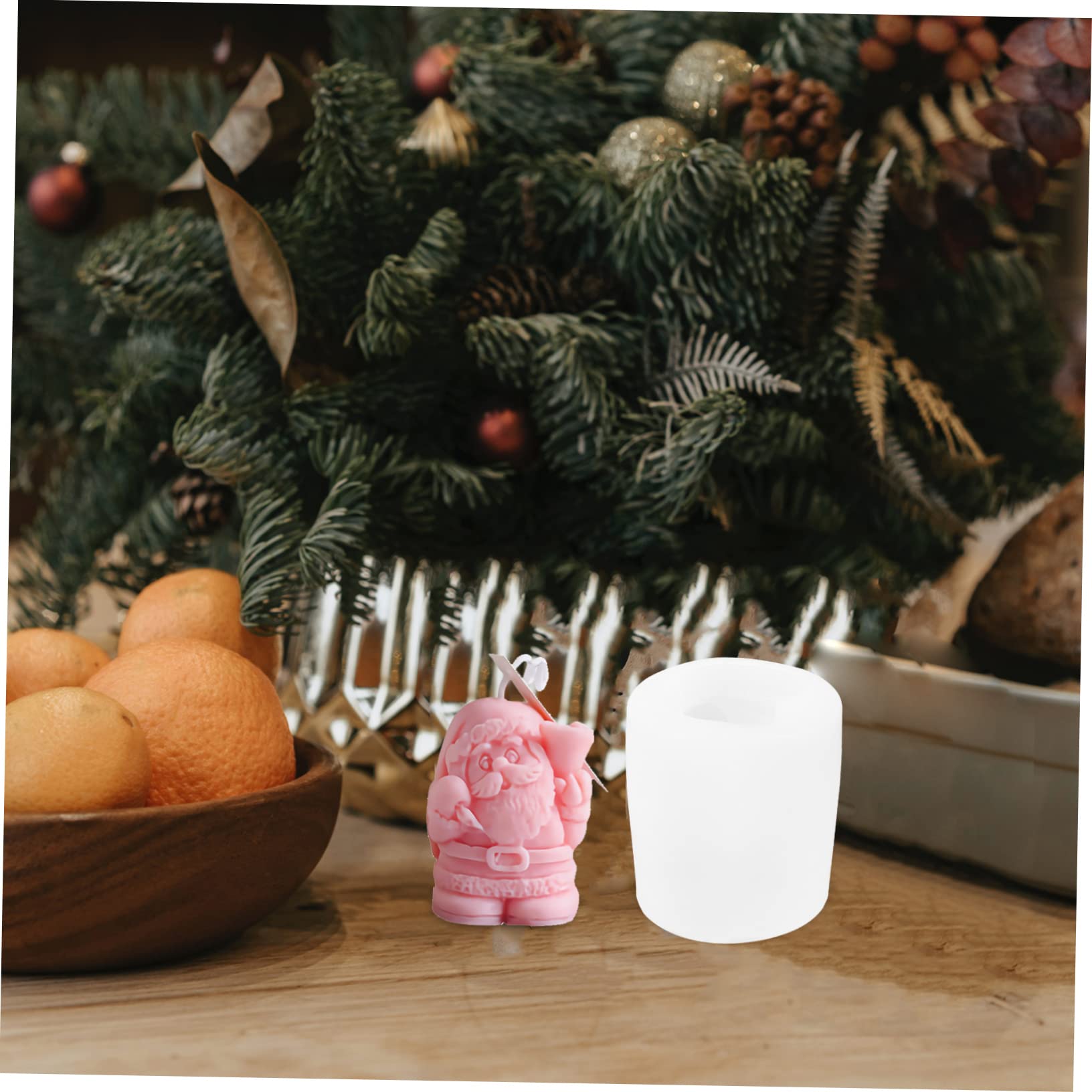 SEWACC 8piezas Molde De Silicona Para Velas Aromáticas De Navidad Diseño De Papá Noel Para Manualidades y Decoración Festiva