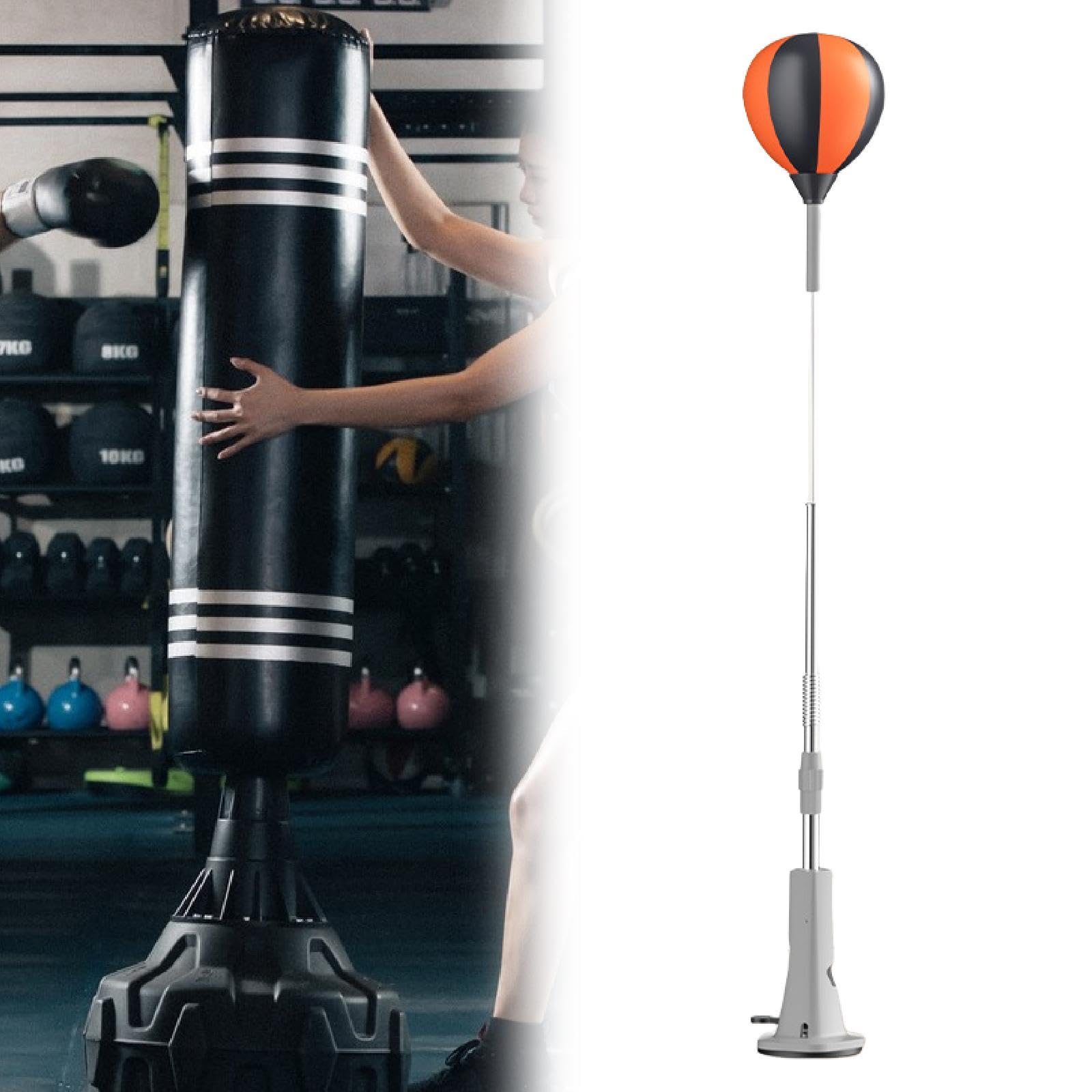 perfk Sacco da Boxe con Supporto, Base a Ventosa, per Interni ed Esterni, per Adulti, Regalo Fitness, Ufficio, Attrezzatura per praticare la Boxe