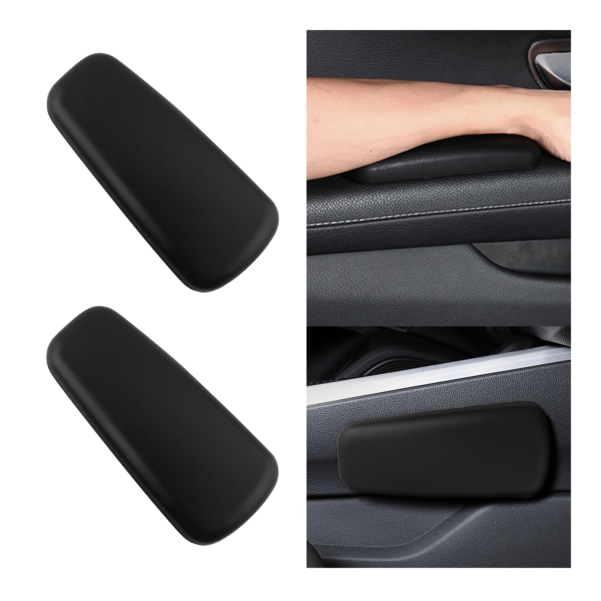 2PCS Elbow Pad Arm Rest for Car,Soft Leather Arm Rest Pillow with One-Piece Molding for Comfortable Support,Universal Car Accessories Car Knee Cushion Car Door Armrest Pads (Black)-image-12