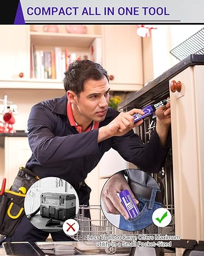 Miniatura 6 de Set de destornillador de trinquete, juego de destornillador de múltiples puntas 14 en 1, destornillador ajustable con pivote de 180°, para bricolaje