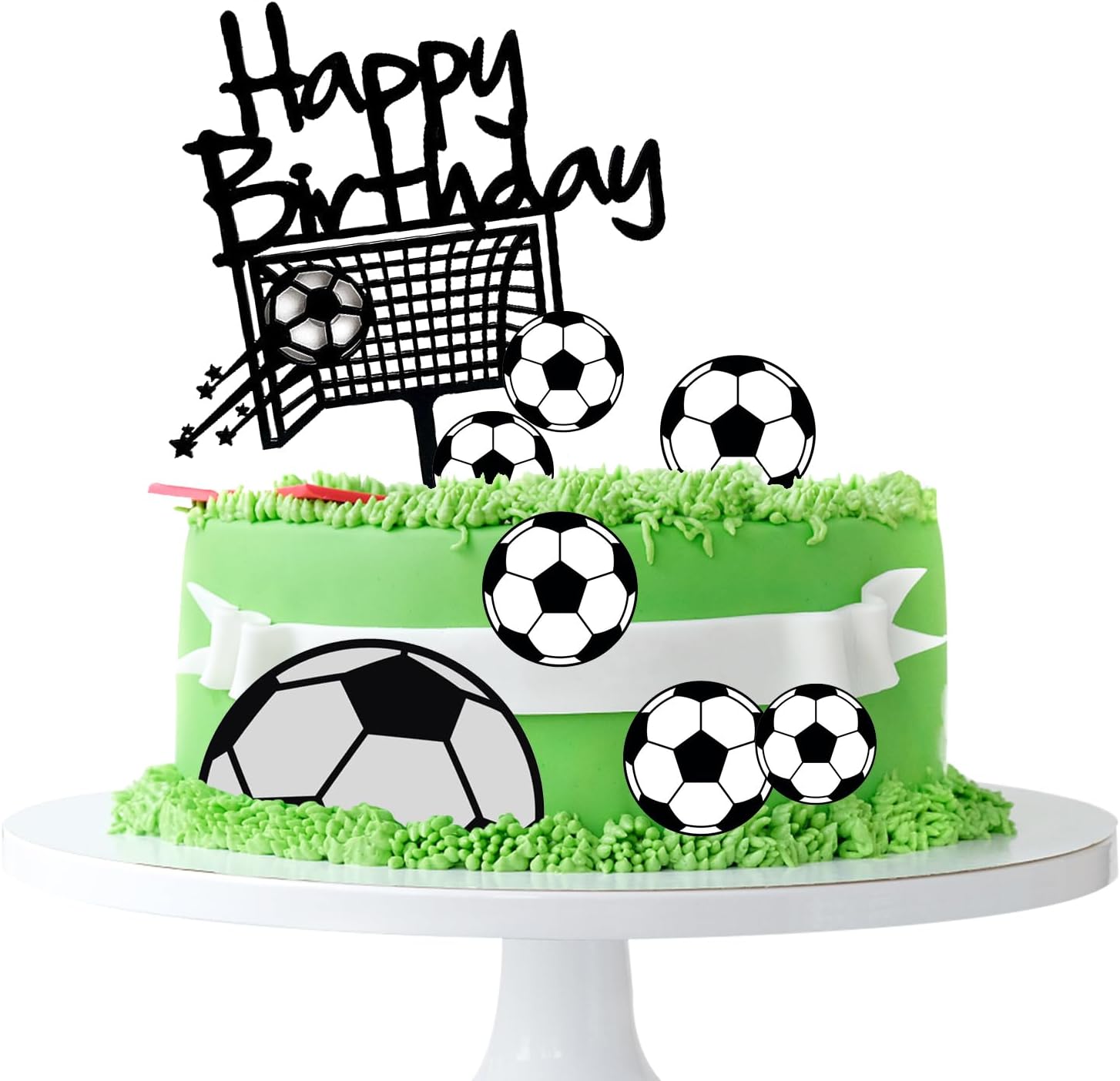 Football Cake Toppers, 8 Pcs Football Birthday Cake Topper Happy