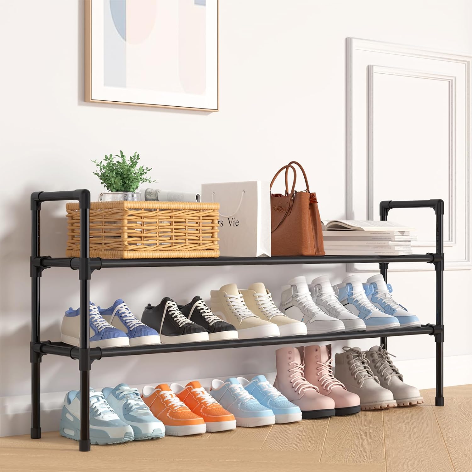 Sakugi Shoe Rack 2Tier Long Shoe Organizer with Extended