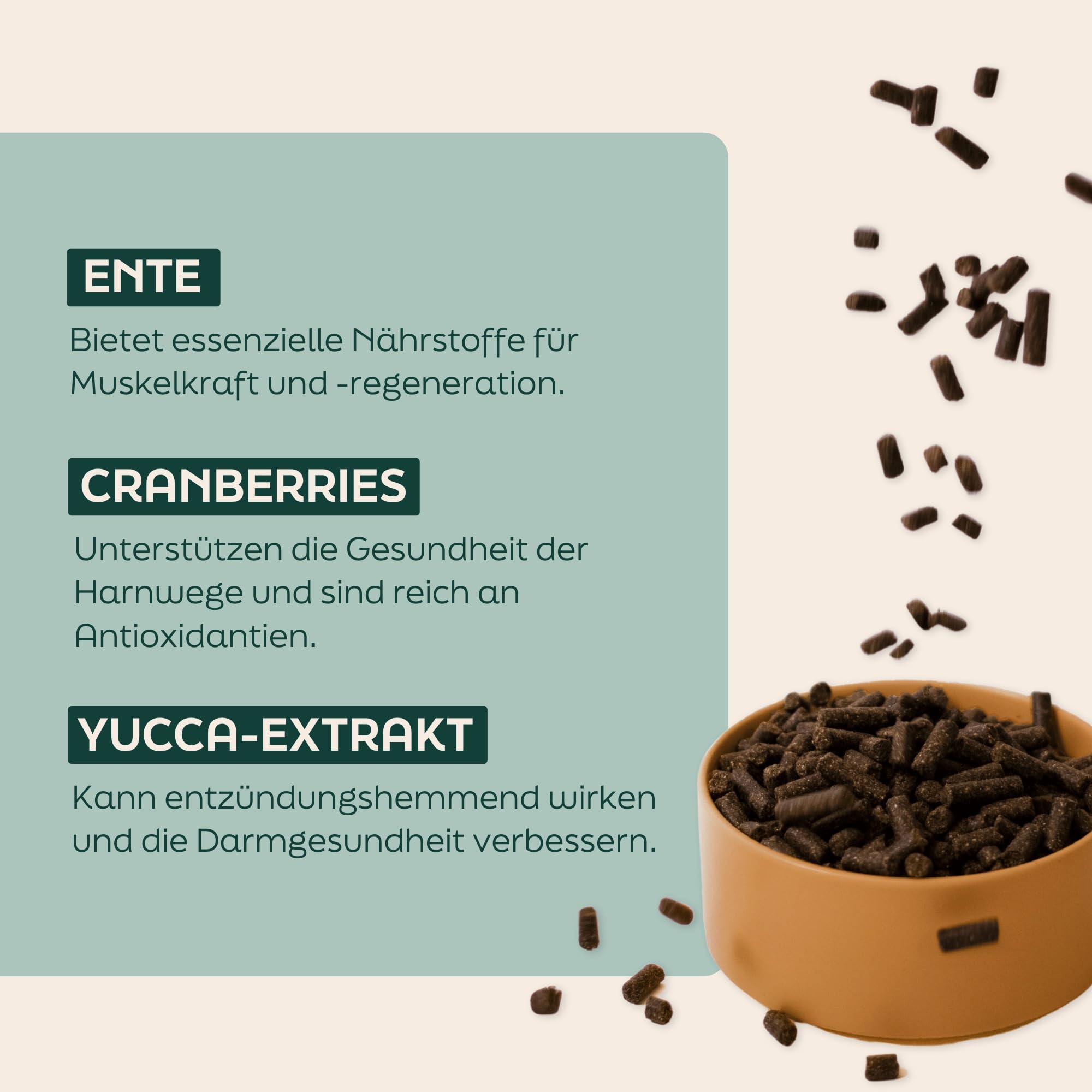 Ente Trockenfutter für Hunde 18 kg natürlich proteinreich hypoallergen komplette Ernährung für alle Rassen Erwachsene Hunde gesunde Haut glänzendes Fell schonende Verdauung reich an Omega