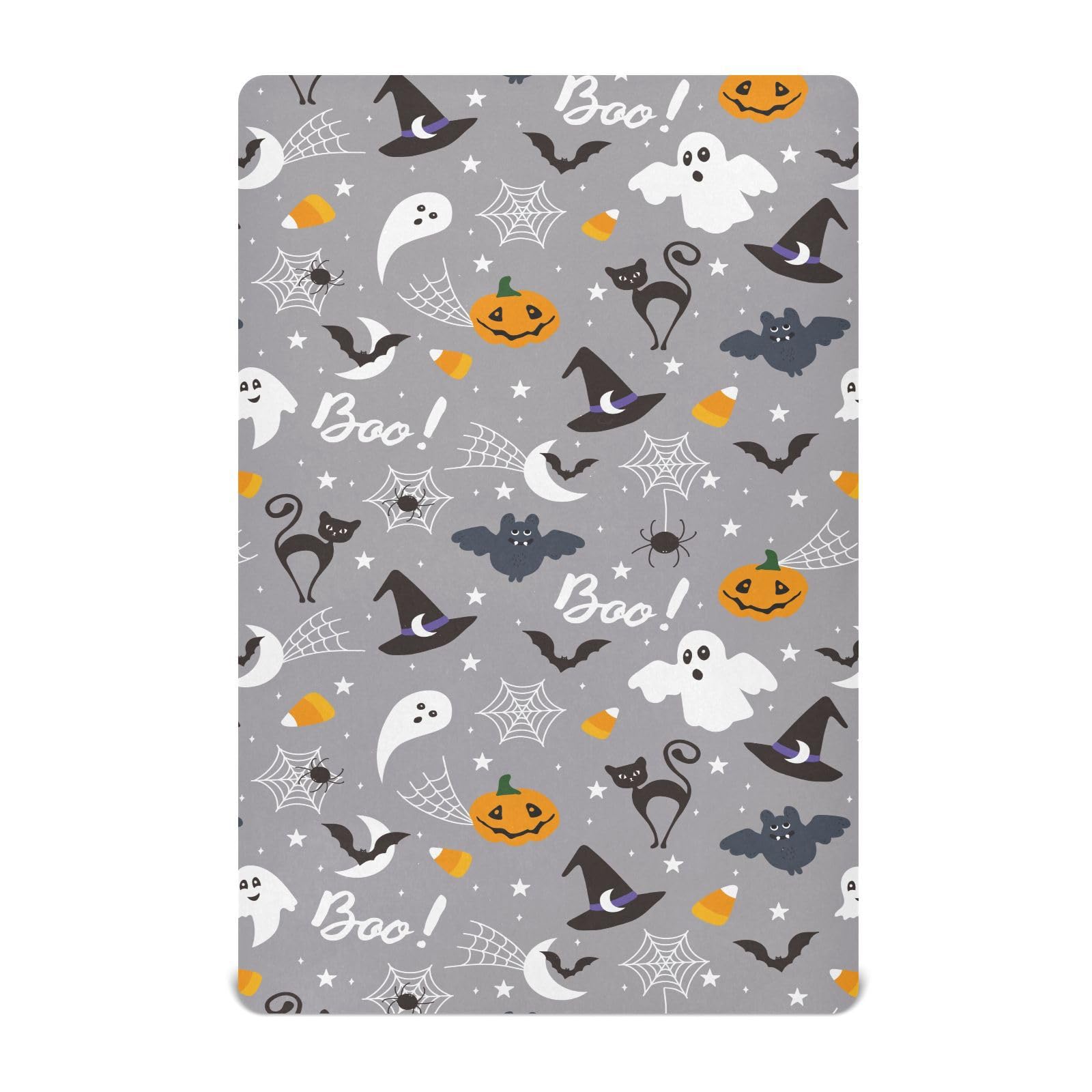 Crib Sheets for Boys Halloween Pattern Toddler Baby Girl Sheets for Crib,Neutral Mini Crib Nursery Mattress Sheets Fitted,Crib Mattress Soft &amp; Breathable 52 * 28 * 9In