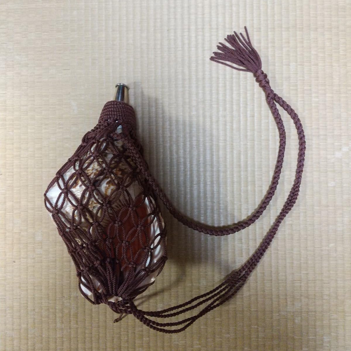 人気 法螺貝網(ワインレッド色)袋 特大房付き ほら貝 ホラ貝 法螺貝網