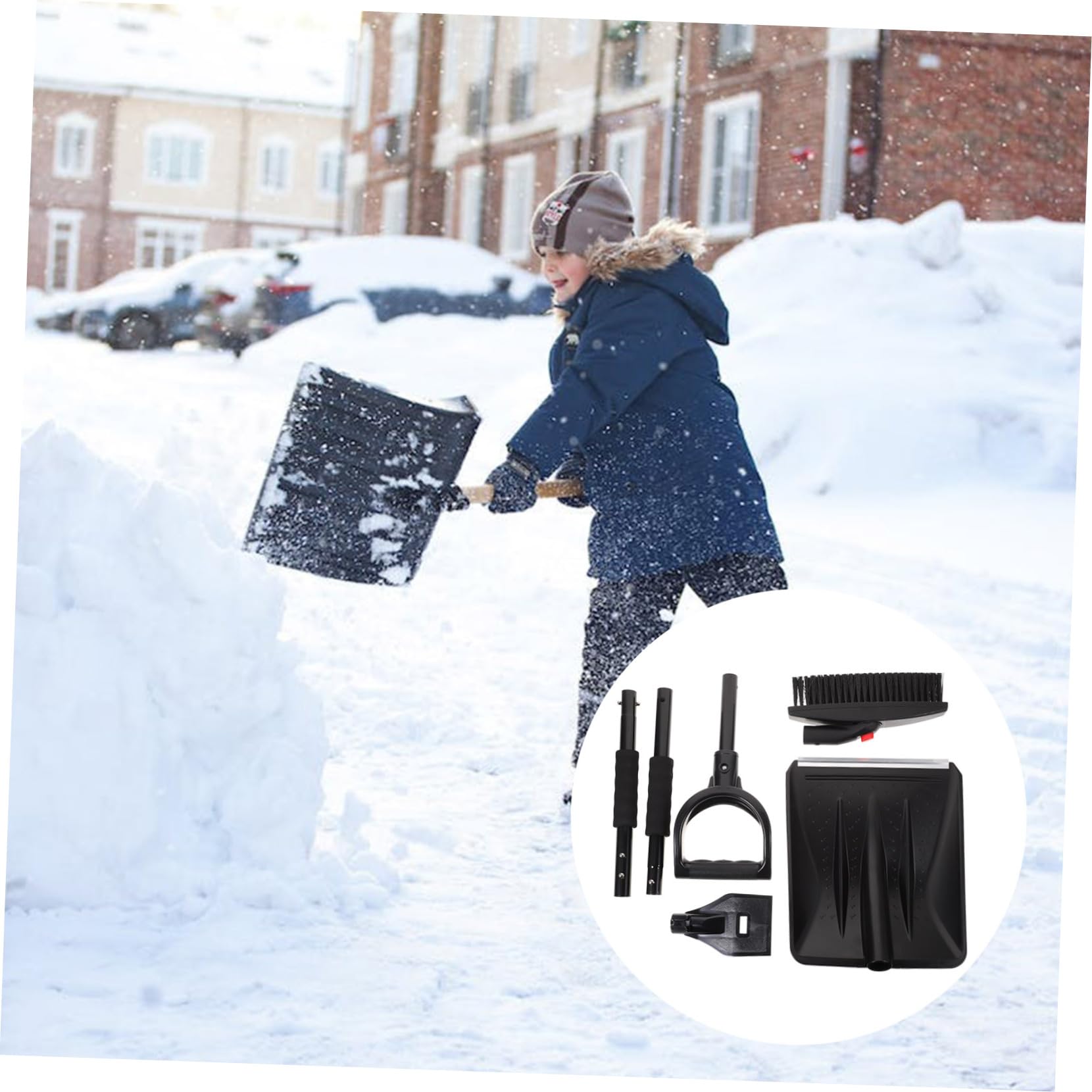Milisten 1ensemble Shovel à Neige Multifonctionnelle pour Voiture Grattoir à Glace Amovible Outil De Nettoyage De Pare-Brise pour Éliminer La Neige Givre Conception Ergonomique Et