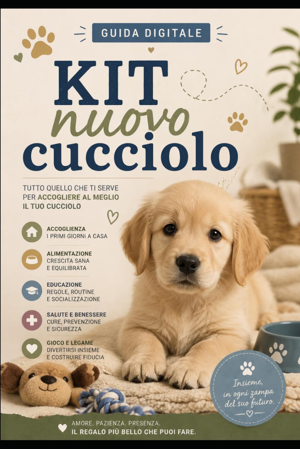 Kit nuovo cucciolo: Guida pratica per preparare la casa, scegliere gli accessori indispensabili e accogliere un cucciolo con serenità (Guide Pratiche AnimaliSOS)