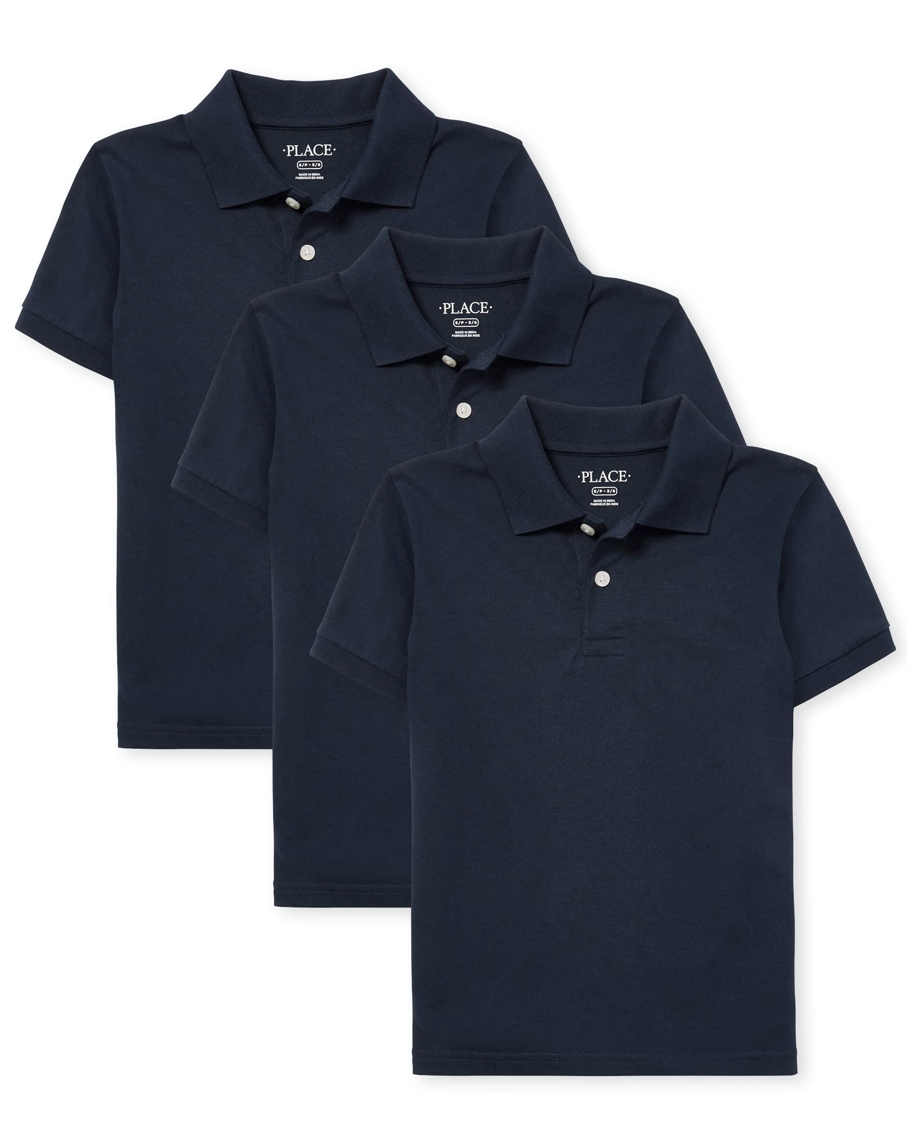 The Children's Place Boys' Short Sleeve Pique Polo, 3 Pack