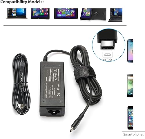 Miniatura 2 de Cargador USB C tipo C de 45 W para Samsung Galaxy Chromebook Plus V2 XE520QAB XE310XBA XE350XBA XE510C24 XE513C24 XE525QBB K01US K02US K03US; 7