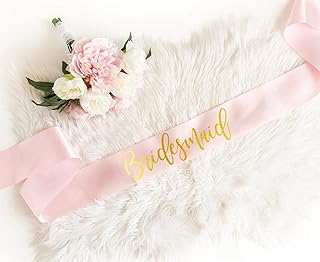 Pink Positive Gold Personalised Bridesmaid Sash | Gold Bachelorette Bride to Be Sash | Maid of Honour Sash | Maid of Honour Sash