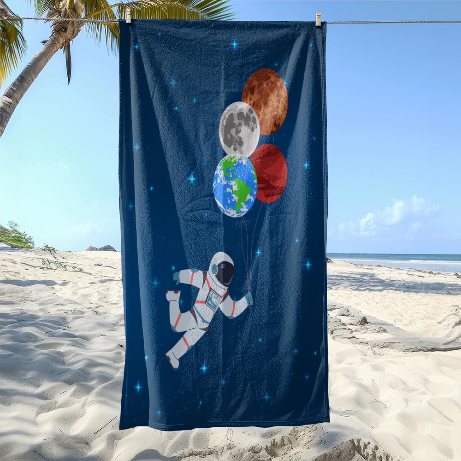 Telo Mare Microfibra 210x230 Blu Marrone Telo Spiaggia Grande Antisabbia,XXL Asciugamano Mare, Asciugatura Rapida, Stuoia Spiaggia Leggero E Portatile