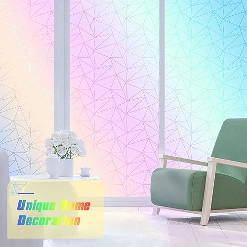 Miniatura 7 de Coavas Película de privacidad para ventana, película de vidrio esmerilado, bloqueo de rayos UV, adherencia estática, no adhesiva, control de calor,