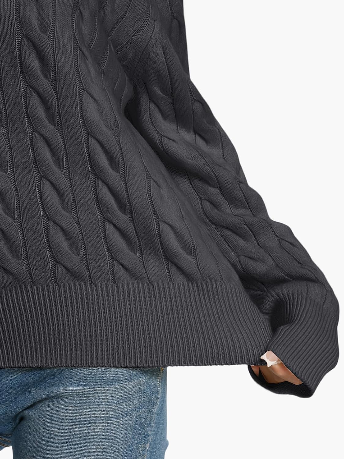 Womens Oversized Cable Knit Sweater Fall Fashion 2026 Lapel V Neck Chunky Pullover Tops Causal Winter Outfits - Image 4