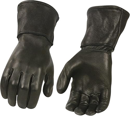 Milwaukee Leather guantes térmicos de piel de ciervo para hombre negro G317 L Negro
