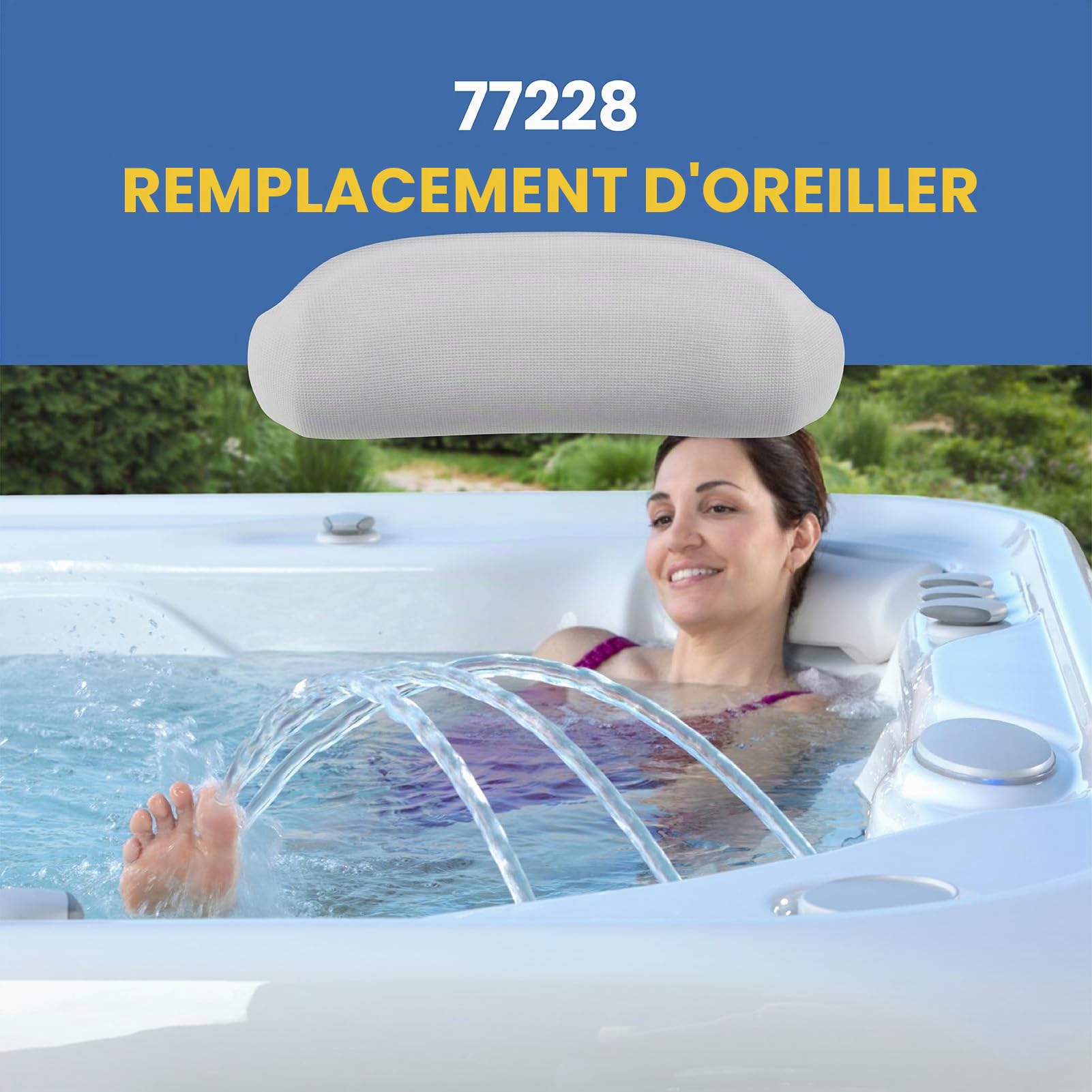 2 Pack 77228 Pillow Replacement for Hot Spring Highlife Range 2014-2022,Hot Tub Head Rest Pillows Fits Aria,Envoy,Grandee, Jetsetter,Jetsetter LX,Prodigy,Sovereign,Triumph & Vanguard,Spa Neck Pillow
