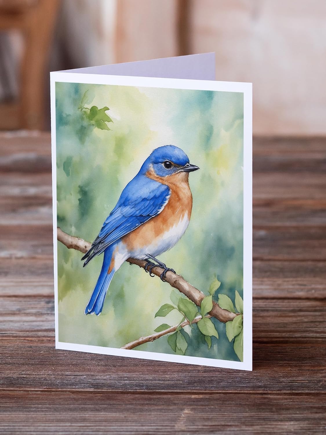 Caroline's Treasures New York Eastern Bluebird Greeting Cards Pack of 8 Blank Cards with Envelopes Whimsical A7 Size 5x7 Blank Note Cards