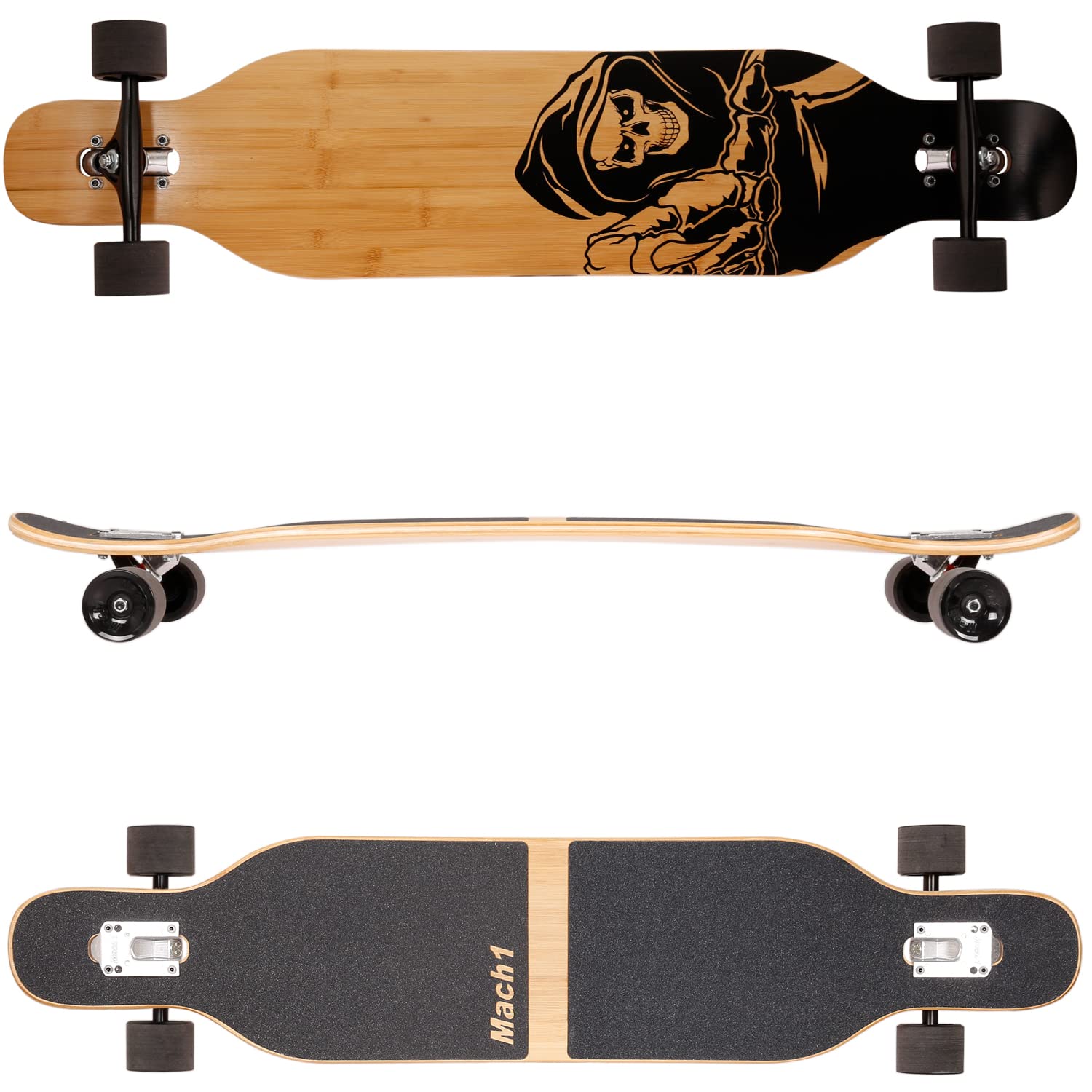 Longboard Camber avec roulement à billes Mach1 en céramique Flex1 Drop Through Cruiser Freeride Skate complet avec outil en T