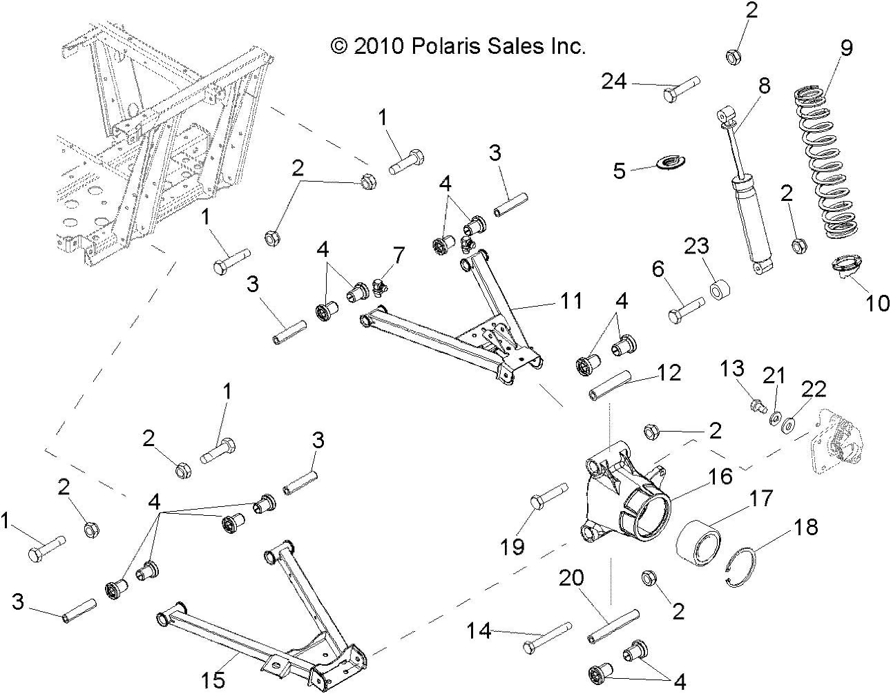 Polaris Ranger Wheel Carrier Bearing, Left, Machined, Genuine OEM Part 5134741, Qty 1