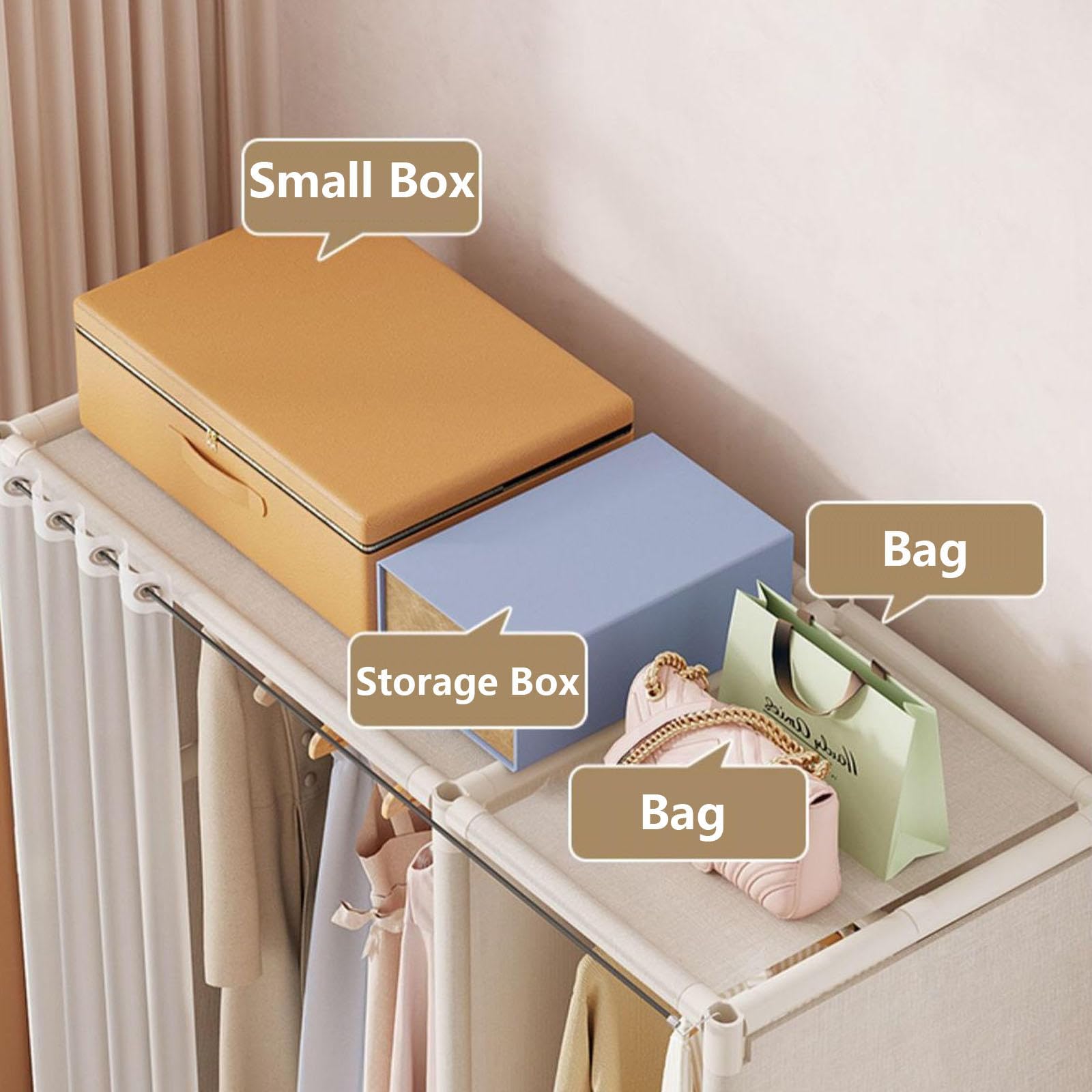 Tragbarer Kleiderschrank aus Segeltuch für Schlafzimmer mit Regalen und Schublade – Aufbewahrungslösung für Kleidung, Taschen und Stoff – Kleiderschrank-Organizer für kleine Räume