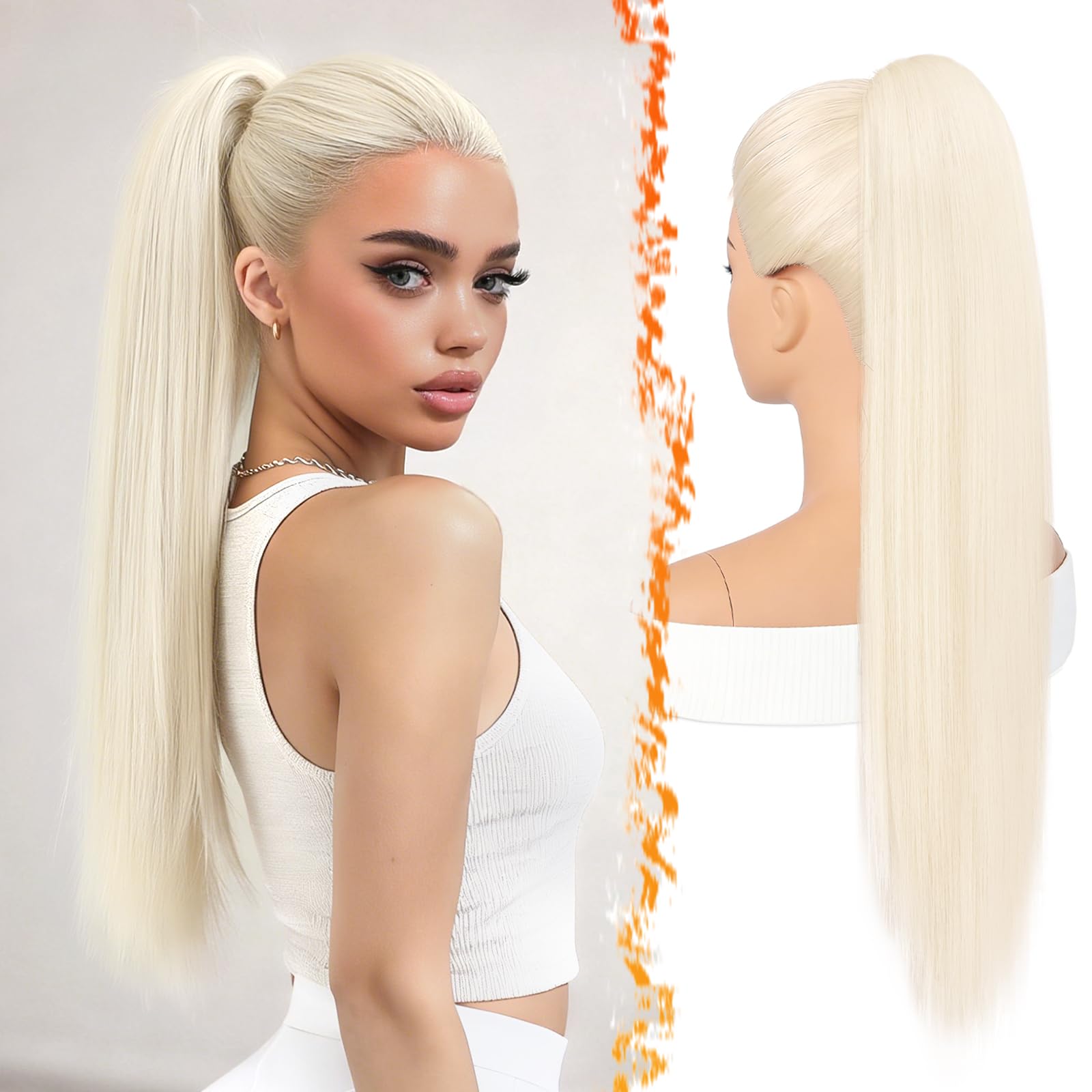 BARSDAR Liso Coleta Postiza Extensiones Pelo, 40cm Corta Liso Marrón Oscuro Cola de Caballo Extension con Cordón Natural Sintética Cheer Posh Ponytail Extensiones Postizos Fiestas Cheer Competition — view 11