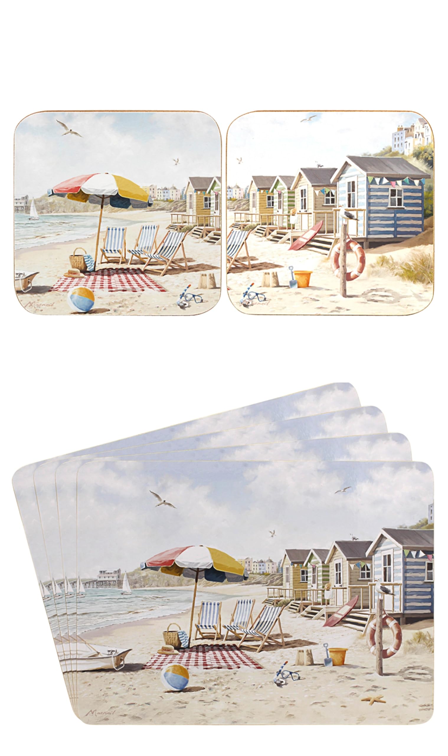 Tamersgifts Sandy Beach Placemat And Coaster Set Sets Of 4 Placemats With 4 Matching Coasters (Sandy Beach Placemat And Coaster Set)