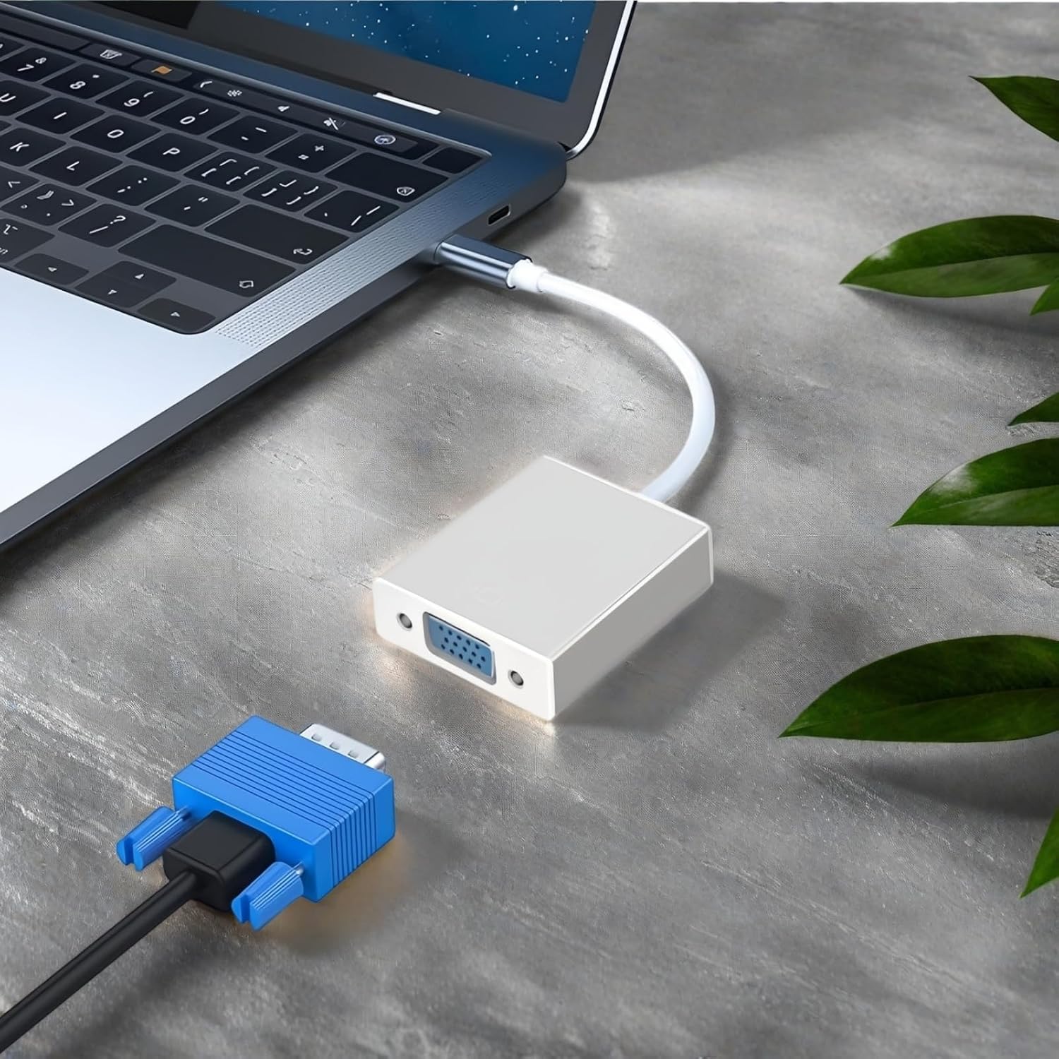 USB Type C to VGA Adapter, Thunderbolt 3/4 to VGA Converter Cable Compatible with iPhone 15 Pro/Max, MacBook Pro/Air 2023, iPad Pro, iMac, S23, XPS 17, Surface Book 3 and More (1)