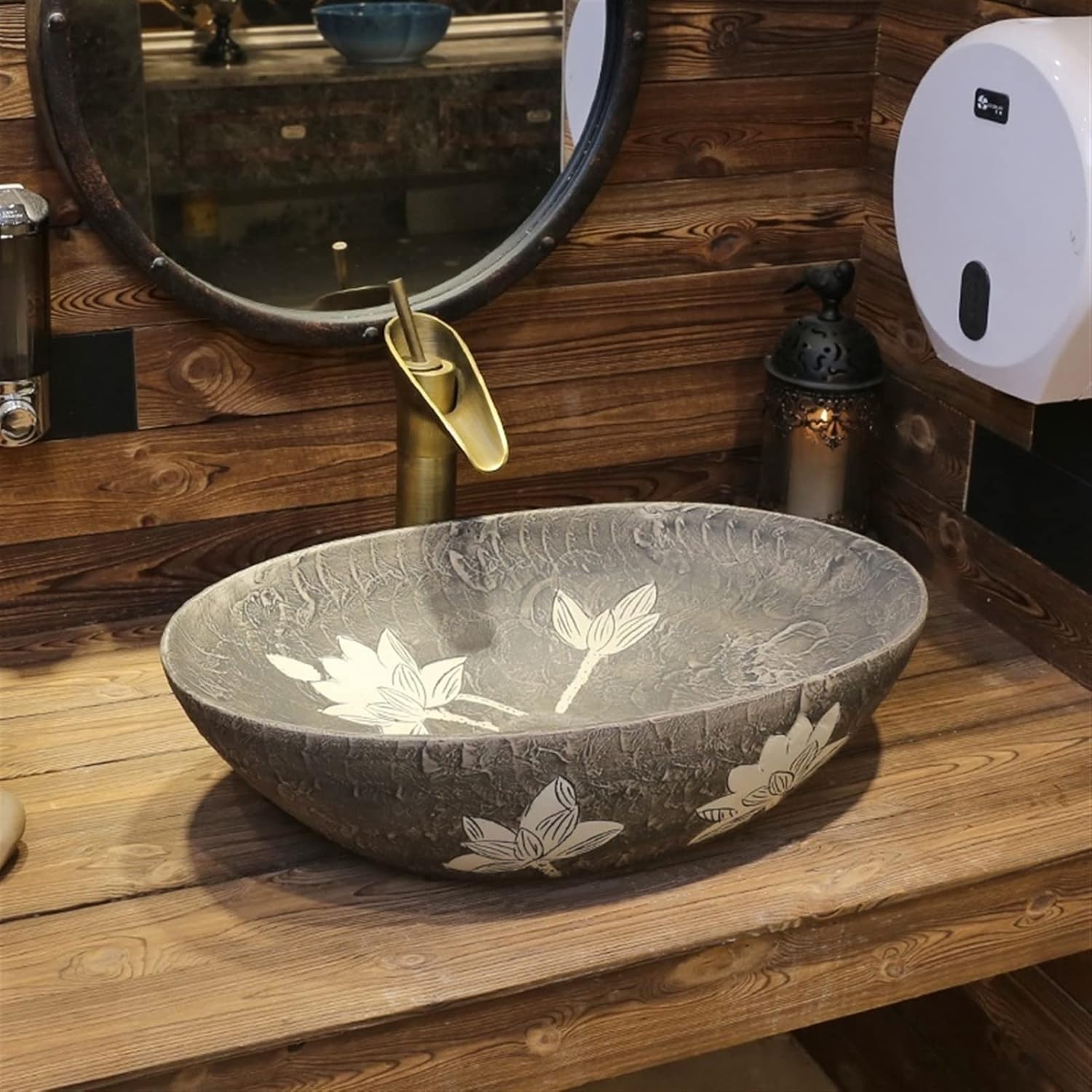 アンティーク ドマン 大理石 フロアライト 照明器具 間接照明 花台 花瓶台