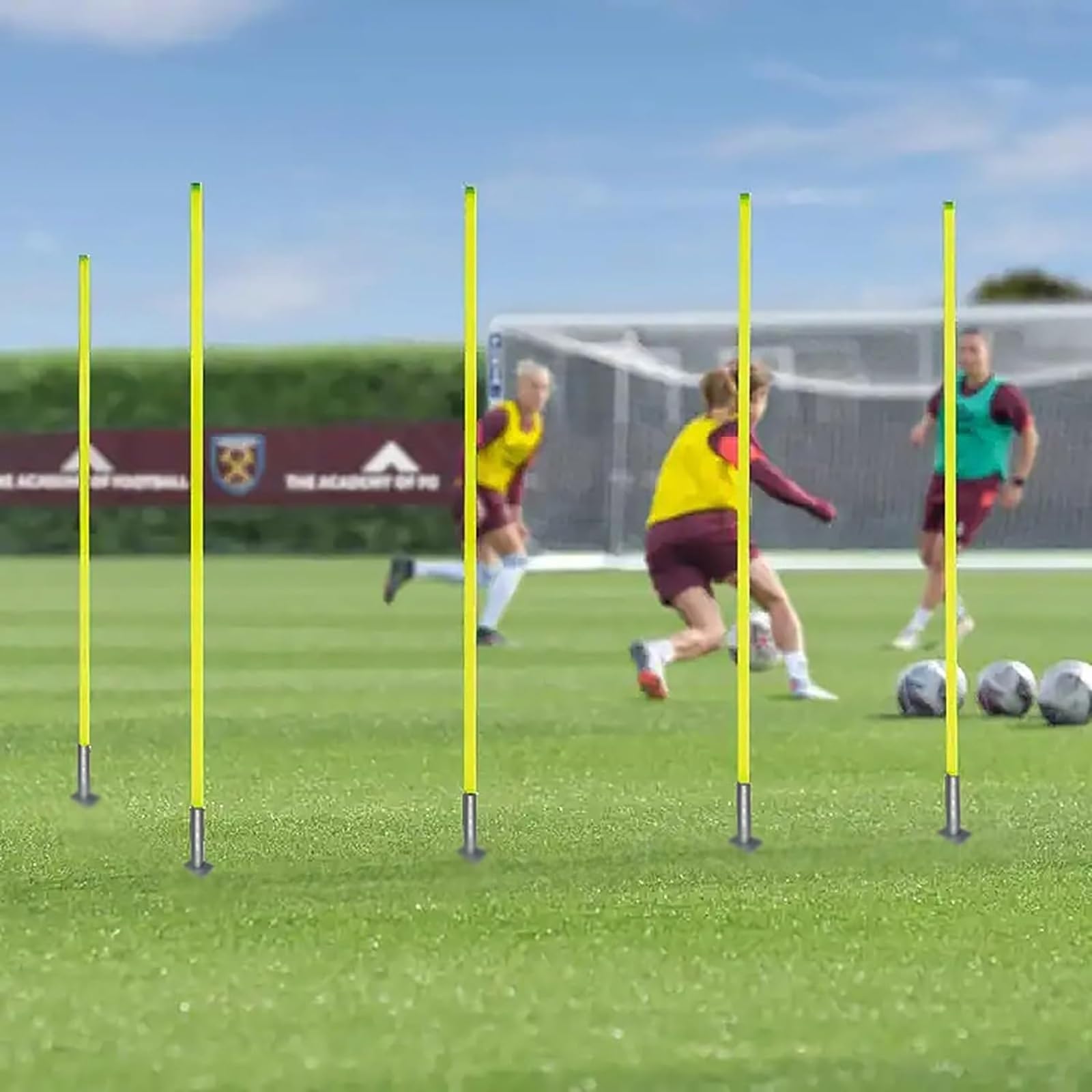 Fußball Slalomstangen 1.2/ 1.5 M Sport-Trainerstöcke Ausrüstung, Tragbar Steckbarer Typ Fußball-Bewegungsstangen Fußball-Trainingshilfe, Zur Verbesserung Der Beweglichkeit/ Geschwindigkeit/ Fußarbeit