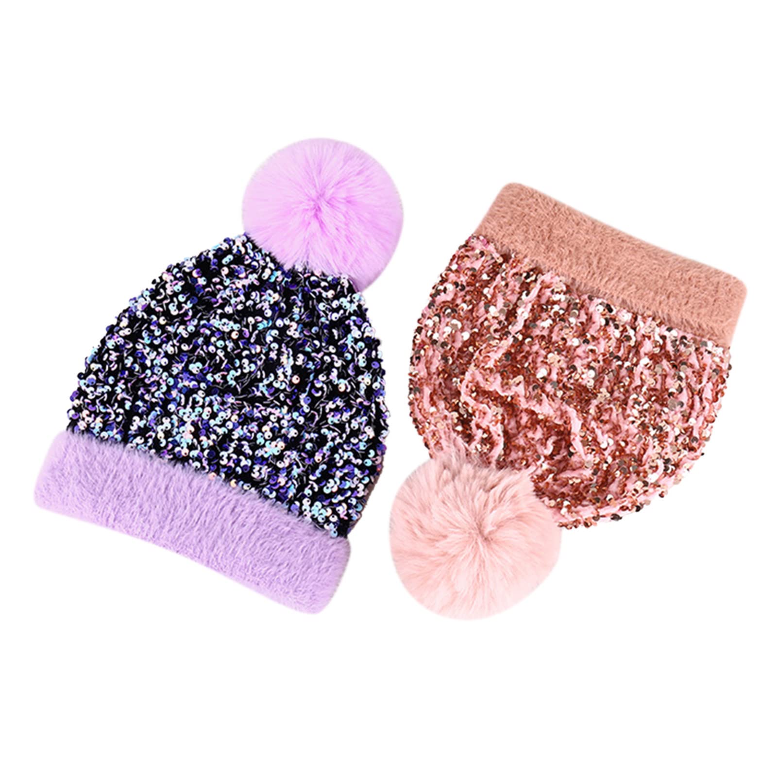 Bonnet Patinage Randonnée Bonnet Double Tricot Arc-en-Ciel - Chapeau Chaud Pour Ski, Patinage Et Randonnée Chapeau Hiver Acrylique