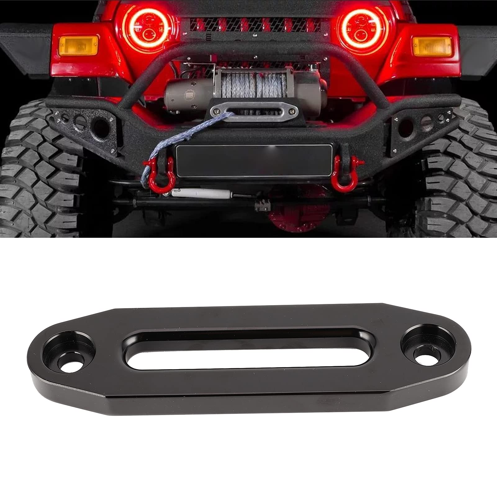Aramox Cuerda de Cabrestante de Aluminio de 152 Mm / 6 Pulgadas Hawse Fairlead, Guía de Cuerda de Cabrestante para Vehículos Todoterreno Capacidad de Carga de 3500 a 5500 Libras