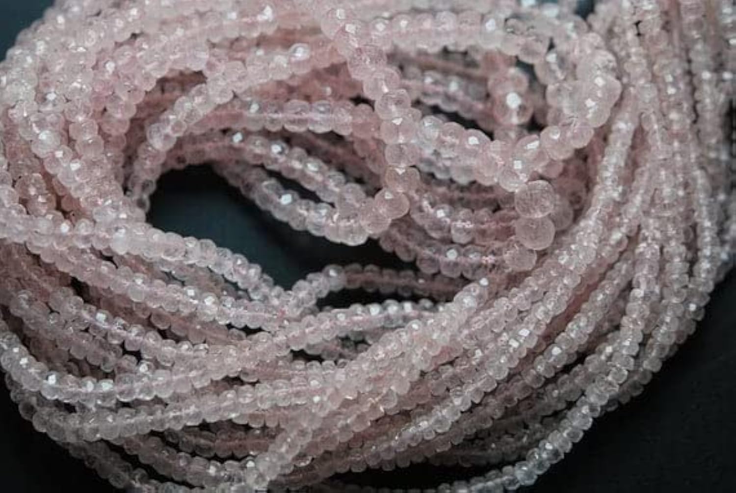 Morganite rose naturelle en fil de 13 pouces pour réparer un collier
